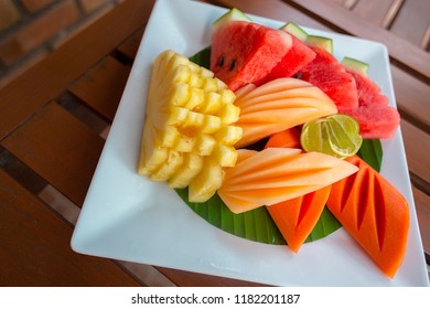 Fruit plate close up