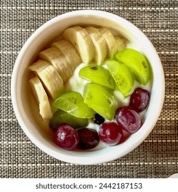 Fruit plus yogurt is refreshing.