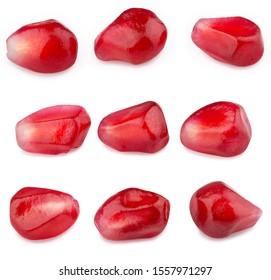 fruit pomegranate seeds isolated on white background with clipping path