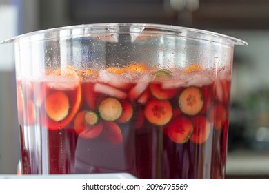 Fruit Punch In A Drink Dispenser At A Party