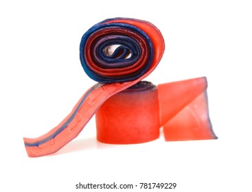 Fruit Roll Up Snack On White Background