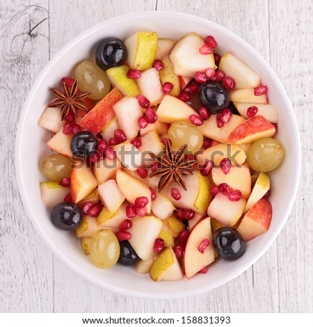 Similar – Grapes and pomegranate in a fruit bowl