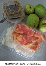 Fruit Salad Contain Guava Papaya Mango Jicama With Chili Palm Sugar Sauce