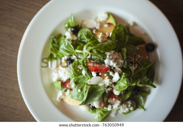 Fruit Salad Cottage Cheese Stock Photo Edit Now 763050949