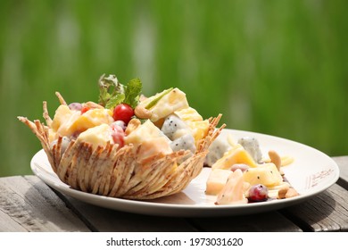 Fruit Salad And Fried Taro