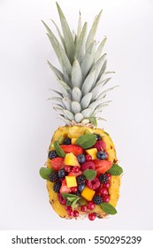 Fruit Salad In Pineapple Bowl