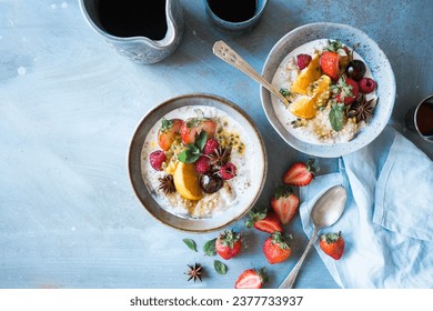 Fruit salad, a refreshing and vibrant delight, is nature's gift artfully arranged on a plate. This culinary masterpiece combines a variety of fresh, ripe fruits, each bursting with its own unique flav
