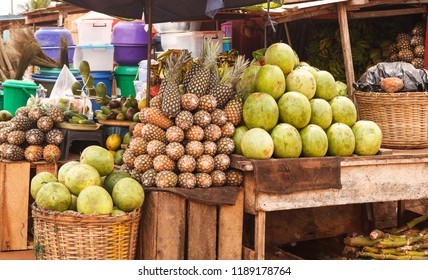 Fruit For Sale At An Outdoor Market In Accra Ghana