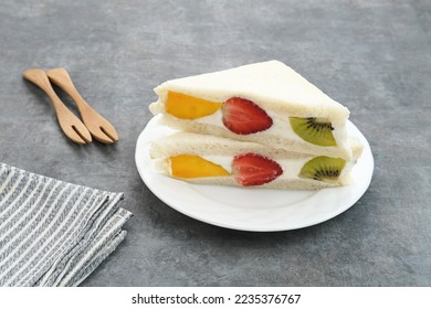 Fruit Sando or Japanese Fruit sandwich with strawberry, mango and kiwi
 - Powered by Shutterstock