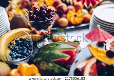 Similar – Geschmackswasser mit obst und Kräutern