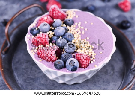 Similar – Image, Stock Photo Wild berries smoothie bowls