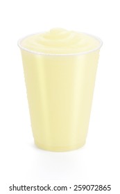 Fruit Smoothie Or Frozen Lemonade In Generic Cup Isolated On A White Background