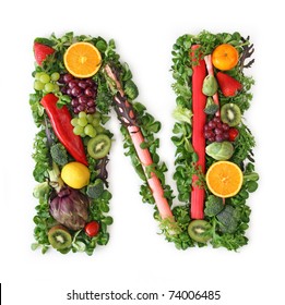 Fruit And Vegetable Alphabet - Letter N