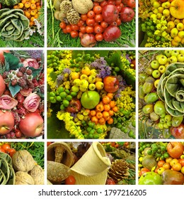 Fruit and vegetable assortment background