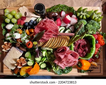 Fruit Vegetable Meat And Cheese Charcuterie Board