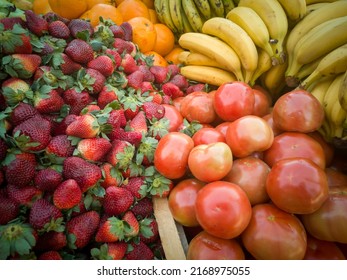 Fruit And Vegetable Street Vendor Cart