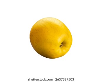Fruit yellow apple isolated without background. Fruit yellow apples. Agricultural gardening. Healthy vegetarian food. Image for mockup. Insert photo into template. PNG format.