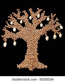 Fruit-bearing Tree Made Of Crimson Lentil And 