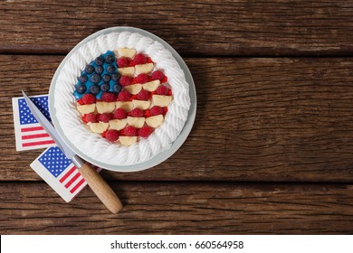 Fruitcake with 4th july theme on wooden table - Powered by Shutterstock