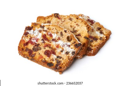 Fruitcake Isolated On White Background