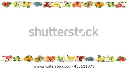 Similar – Image, Stock Photo Fruit frame on white background