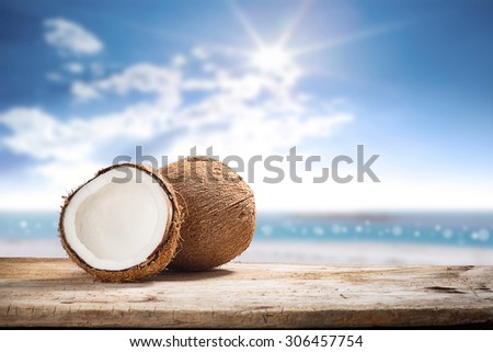 fruits of coconuts on desk space