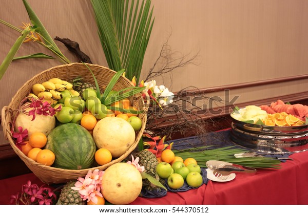 Fruits Decorate Basket Mix Variety Fruits Stock Photo Edit Now