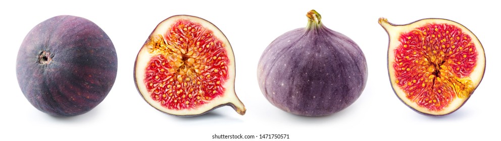Fruits figs on white background. Figs slice Clipping Path. Professional food photography - Shutterstock ID 1471750571