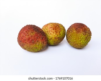 Fruits of lychee or Litchi chinensis, isolated on white background - Shutterstock ID 1769107016