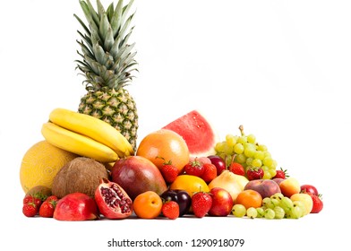 fruits on a white background - Shutterstock ID 1290918079