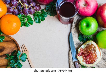 The fruits are prepared for healthy eating and weight loss. And there is space for text input. The colors of the fruits make it interesting. - Shutterstock ID 789994705