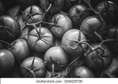 Fruits And Vegetables In Black And White Tone 