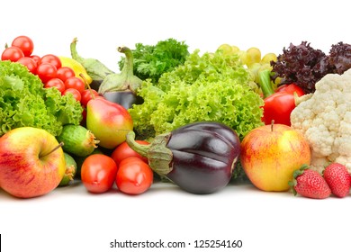 fruits and vegetables isolated on a white background - Powered by Shutterstock