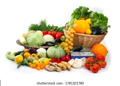 Fruits & Vegetables isolated on white background - Shutterstock ID 1781321780