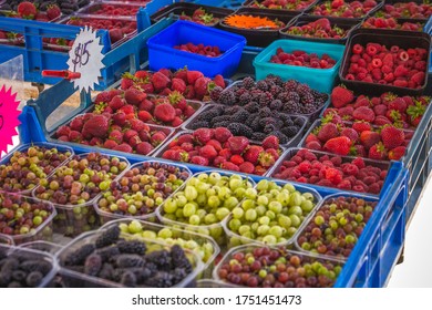 Fruits And Vegetables At The Local Market Of Oamaru, New Zealand.