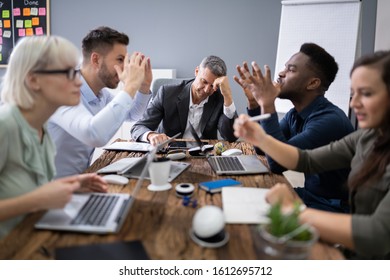 Frustrated Businessman During A Business Meeting In Office