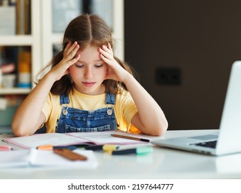 Frustrated Girl Thinking Over Difficult Task Stock Photo 2197644777 ...