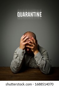 Frustrated man and Covid-19. Man worried about the Coronavirus. COVID-19 crisis and Quarantine concept.