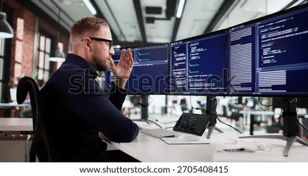 The Frustrated Web Developer At His Boring Desk Job.