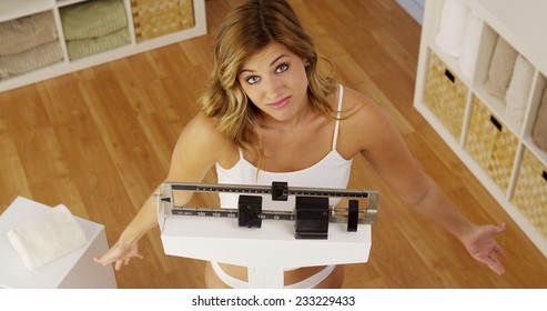 Frustrated Woman Unhappy With Weight Gain