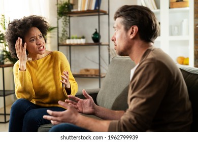 Frustrated Young Couple Arguing Home Stressed Stock Photo 1962799939 ...