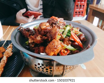  Fry Meat Hot Pan Islamic Food