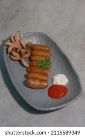 Frying Beef Saussage For Side Dish