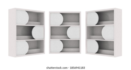 FSU Free Standing Unit Display 3d Mockup Retail Shelves Stand Pos Posm On White Background