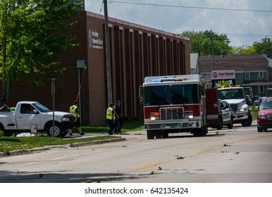 Ft Dodge Iowa United States-5/17/2017 Emergency Responce After A Big Storm In Iowa