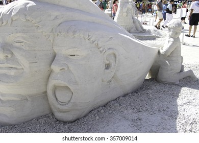 FT MYERS BEACH, FLORIDA - NOVEMBER 28, 2015: 2015 American Sand Sculpting Championship Held November 20 - 29, 2015 At The Wyndham Garden, Ft. Myers Beach, Florida.