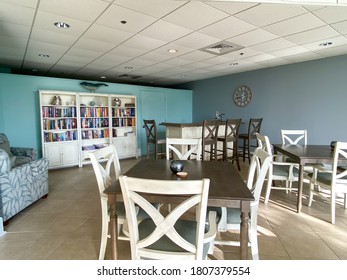 Ft. Pierce, FL/USA - 7/11/20:  A Condominium Party Room Decorated In A Beach Theme In Florida.