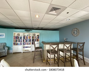 Ft. Pierce, FL/USA - 7/11/20:  A Condominium Party Room Decorated In A Beach Theme In Florida.