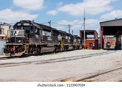 Ft. Wayne - Circa June 2018: Norfolk Southern Railway Engine Train. NS is a Class I railroad in the US and is listed as NSC III