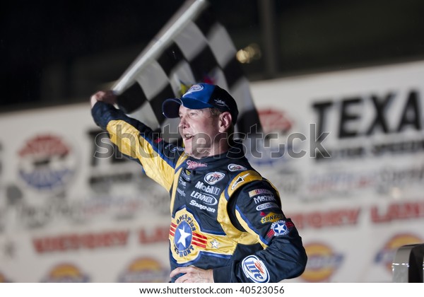 FT. WORTH, TX - 8 NOVEMBER:   \
Kurt Busch had just enough gas to win the Dickies 500 race on\
November 8, 2009 at the Texas Motor Speedway in Ft. Worth,\
TX.